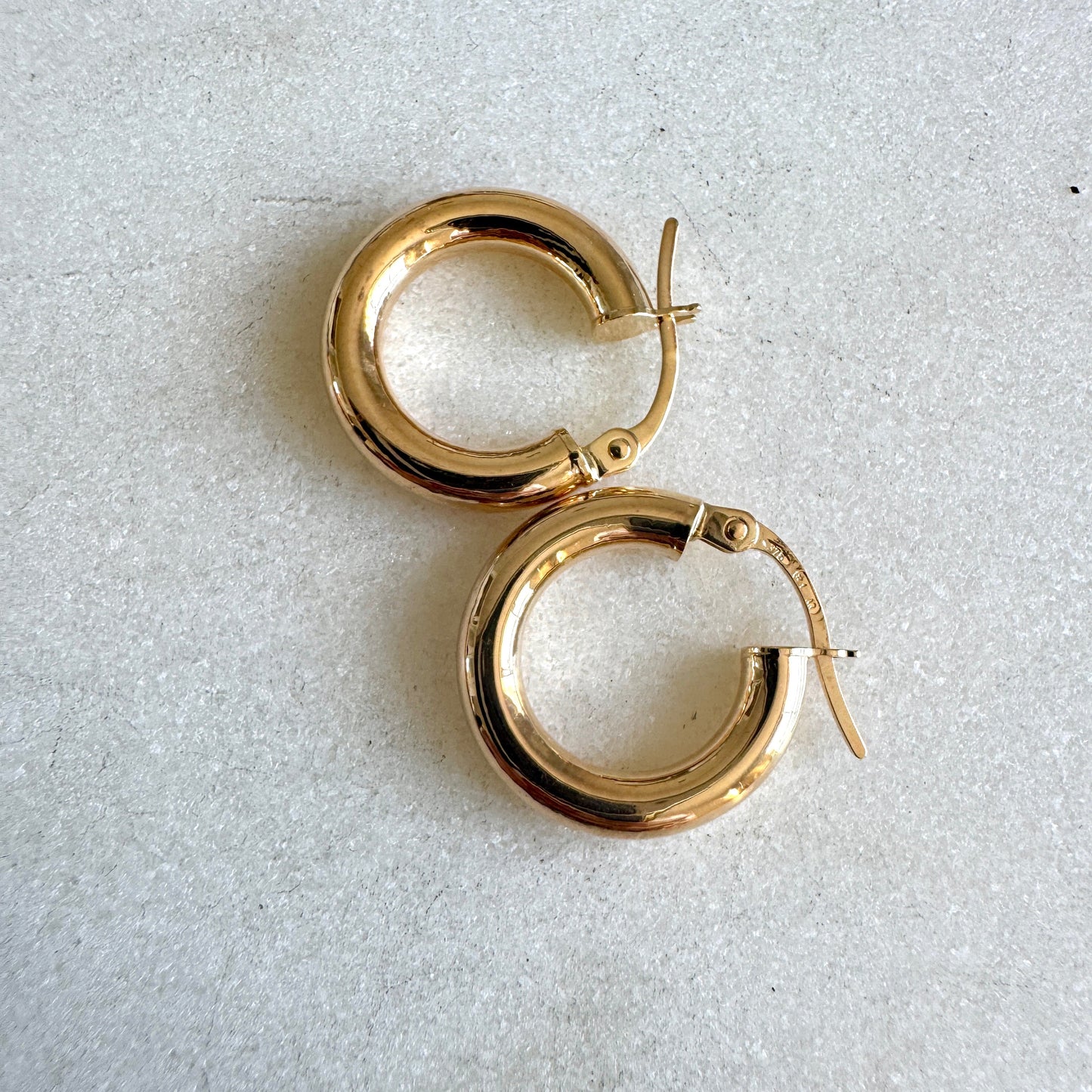 Vintage 9ct Unoaerre mini chubby hoops - perfect for your ear stack