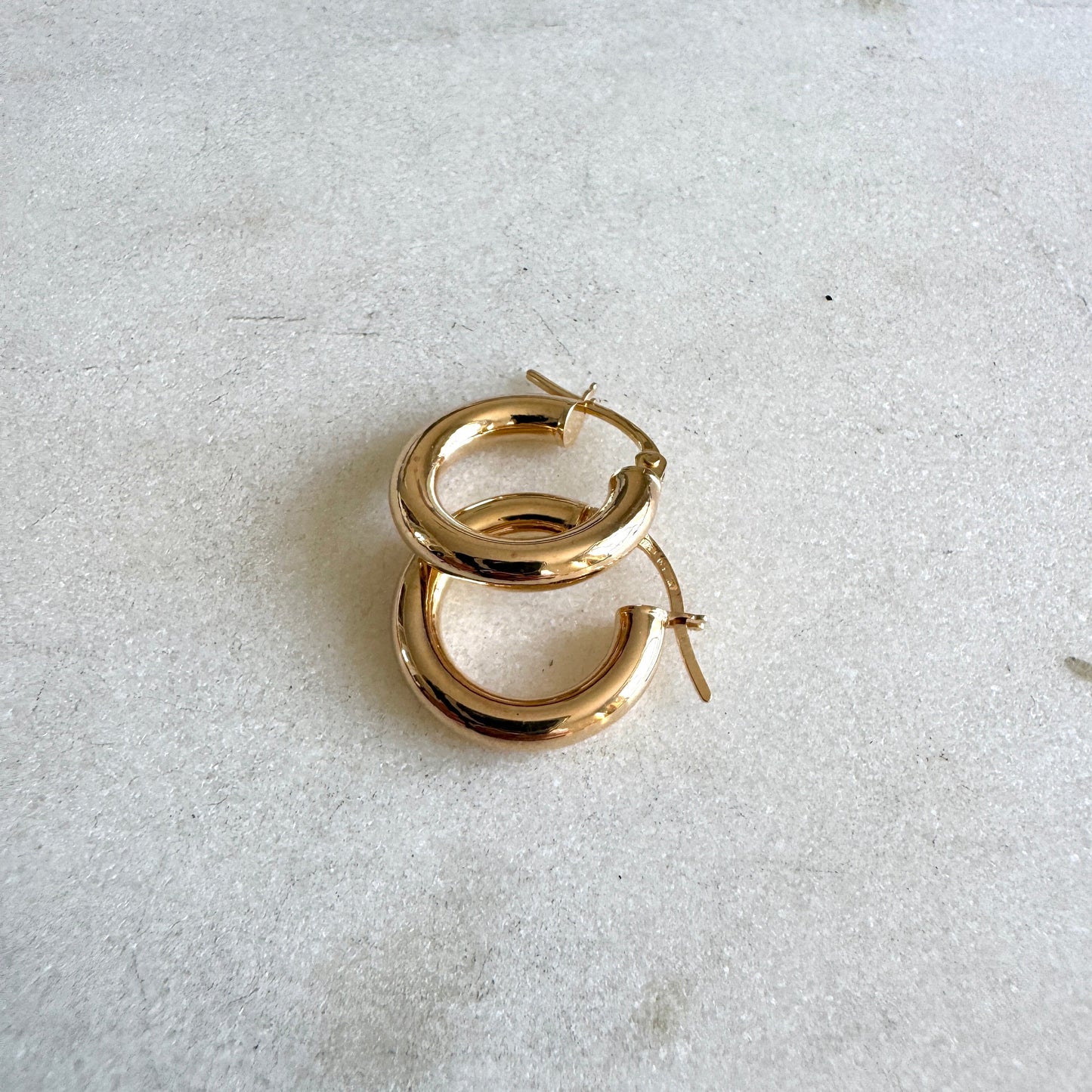 Vintage 9ct Unoaerre mini chubby hoops - perfect for your ear stack