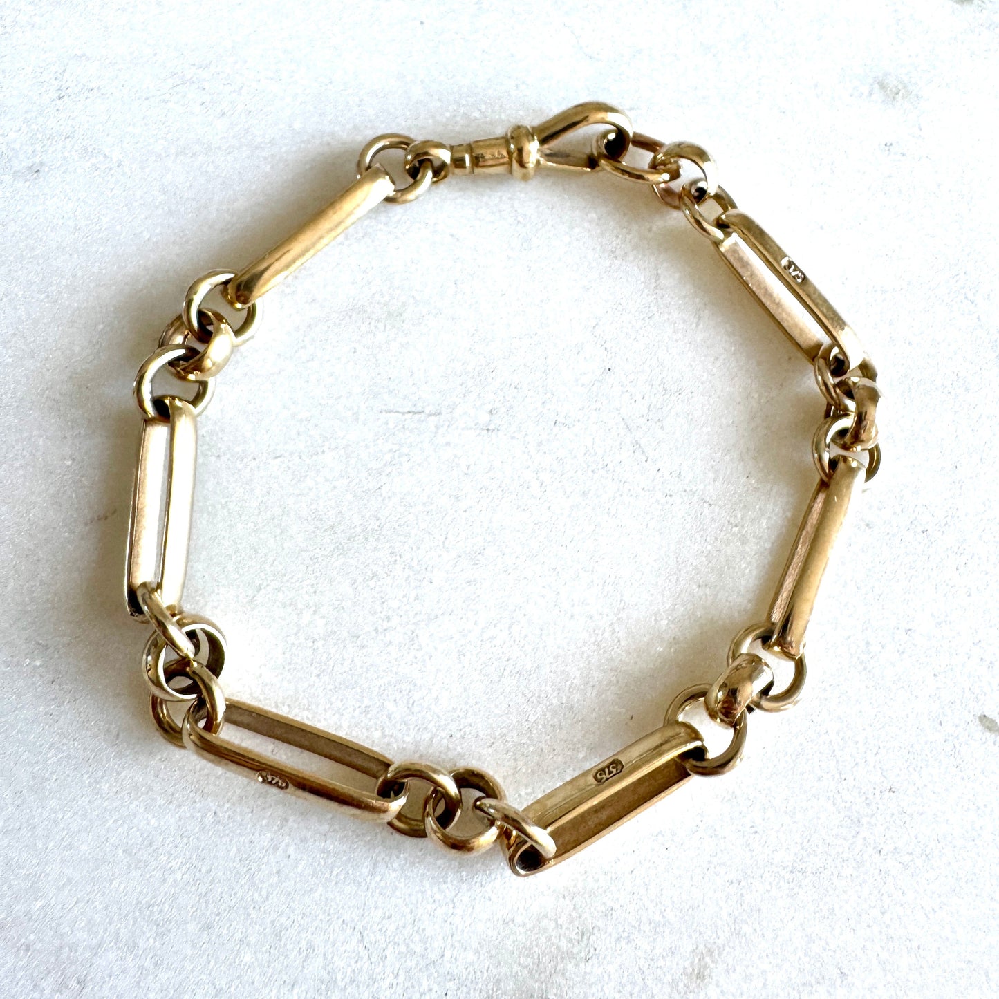 Vintage 9ct thick paperclip bracelet with dog clip!! Bracelet OR extender!