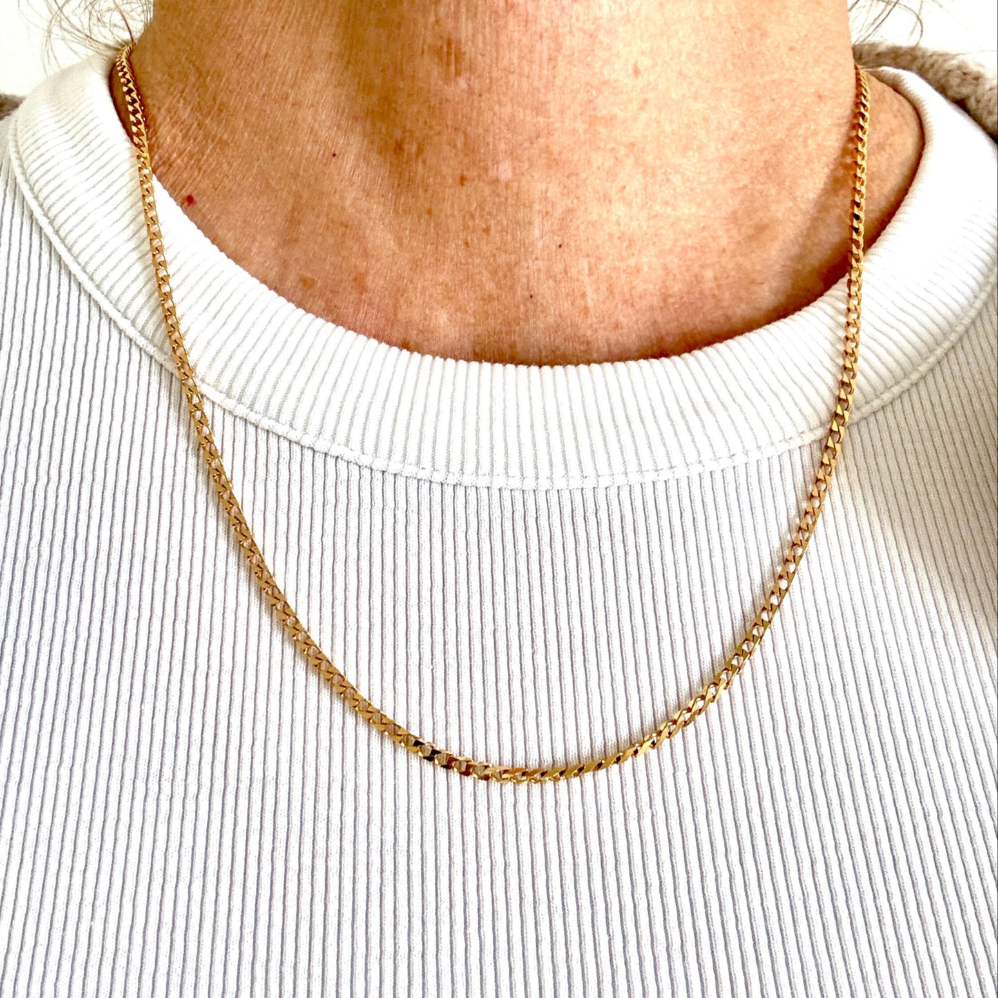 Vintage 9ct super cool square link necklace - Unoaerre Italy!