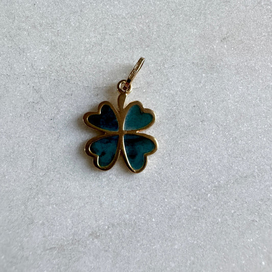 Italian 9ct four leaf clover pendant - LUCKY charm