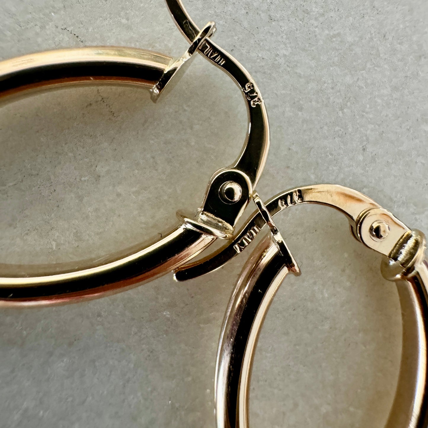 9ct gold Italian oval hoops - Great for your ear stack