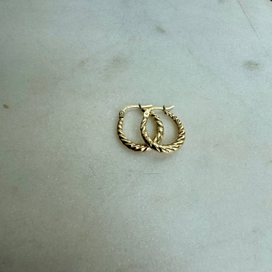 9ct Vintage Unoaerre small croissant hoops