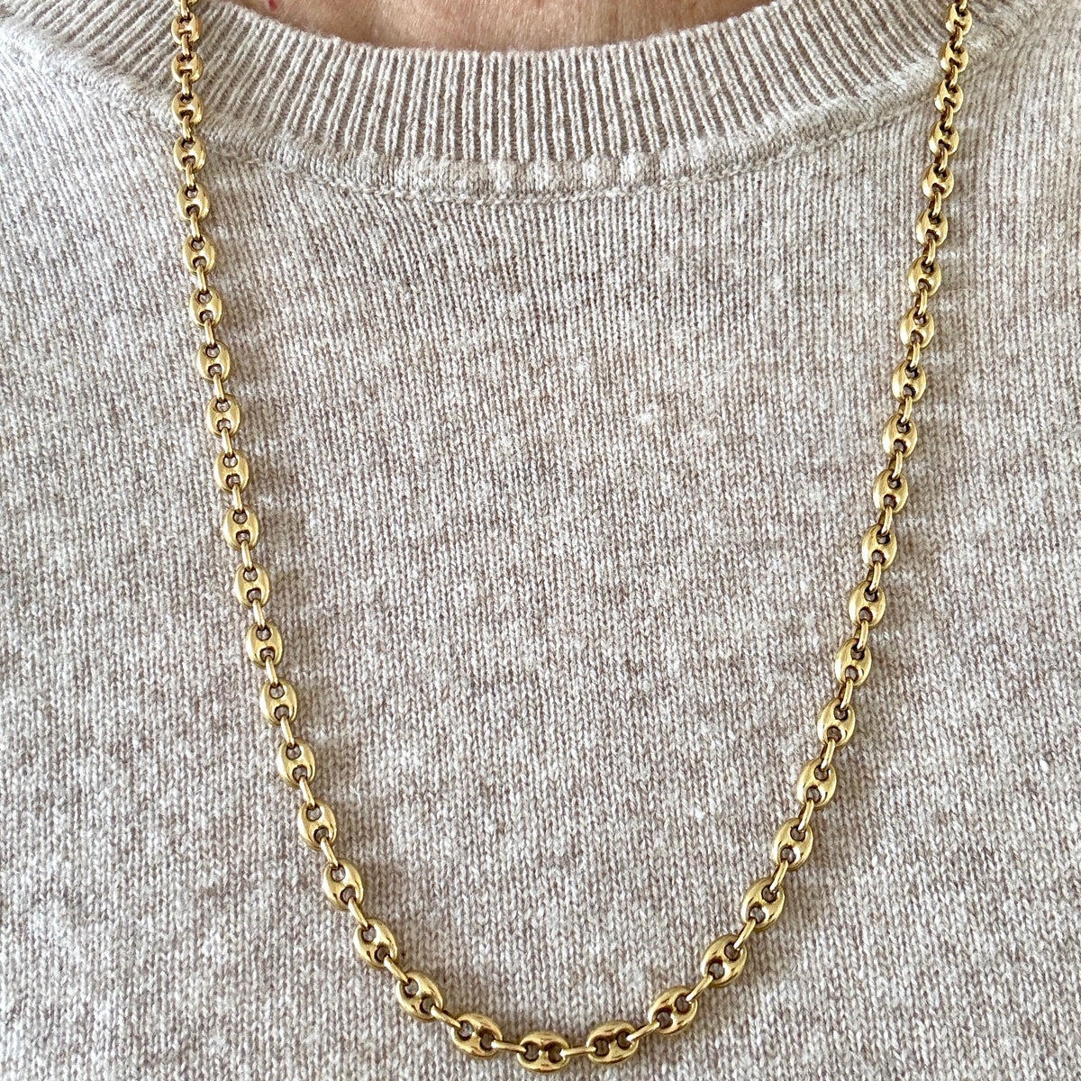 STOP! 18ct Unoaerre long puffy necklace - so PUFFY! Incredible condition