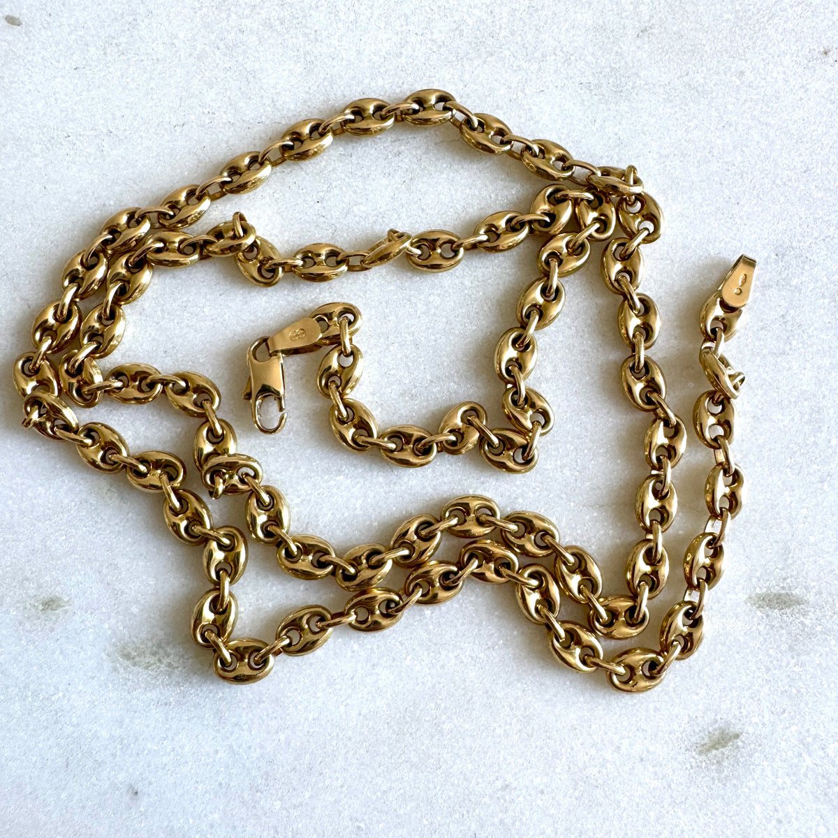 STOP! 18ct Unoaerre long puffy necklace - so PUFFY! Incredible condition