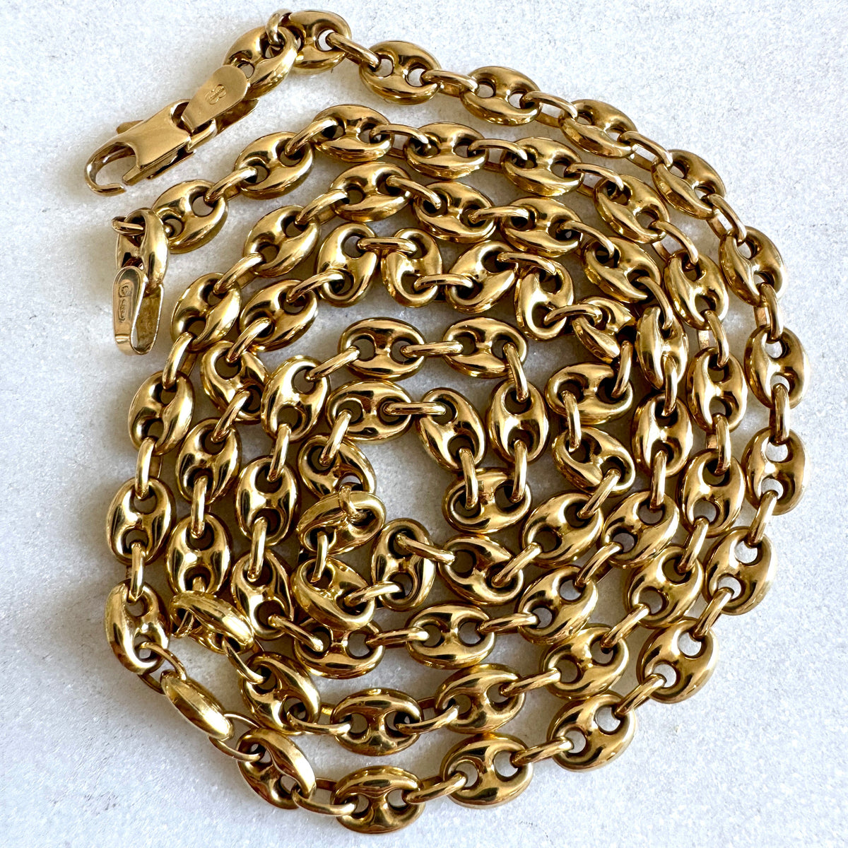 STOP! 18ct Unoaerre long puffy necklace - so PUFFY! Incredible condition