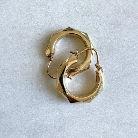 Vintage Italian 9ct GEOMETRIC hoops - these are spectacular!