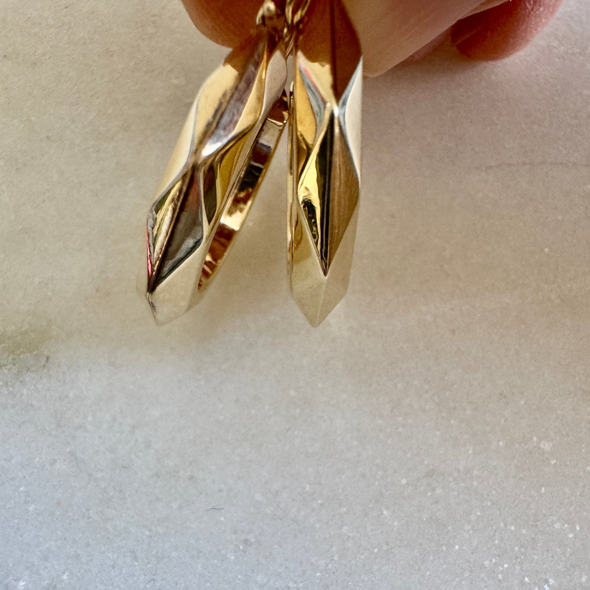 Vintage Italian 9ct GEOMETRIC hoops - these are spectacular!