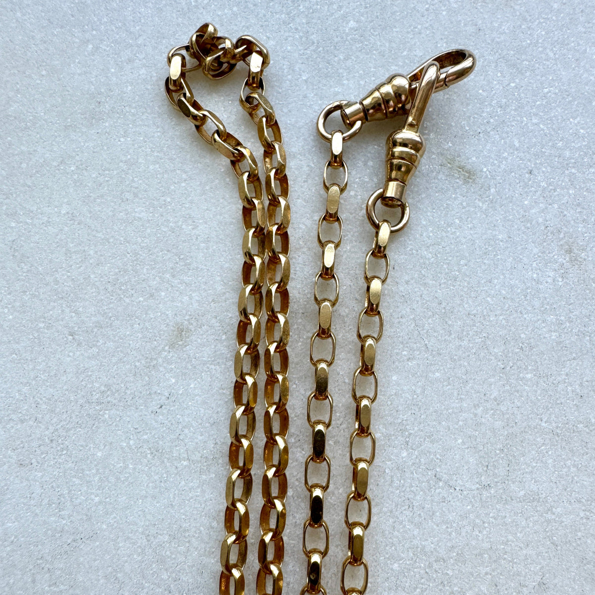 INCREDIBLE 9ct faceted biker link necklace with double SWIVEL dog clasps!! RARE