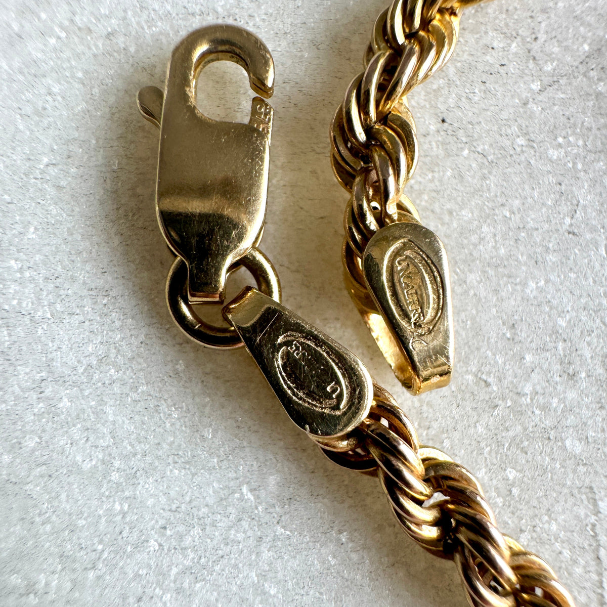 Vintage 9ct Unoaerre rope and heart necklace - just so special