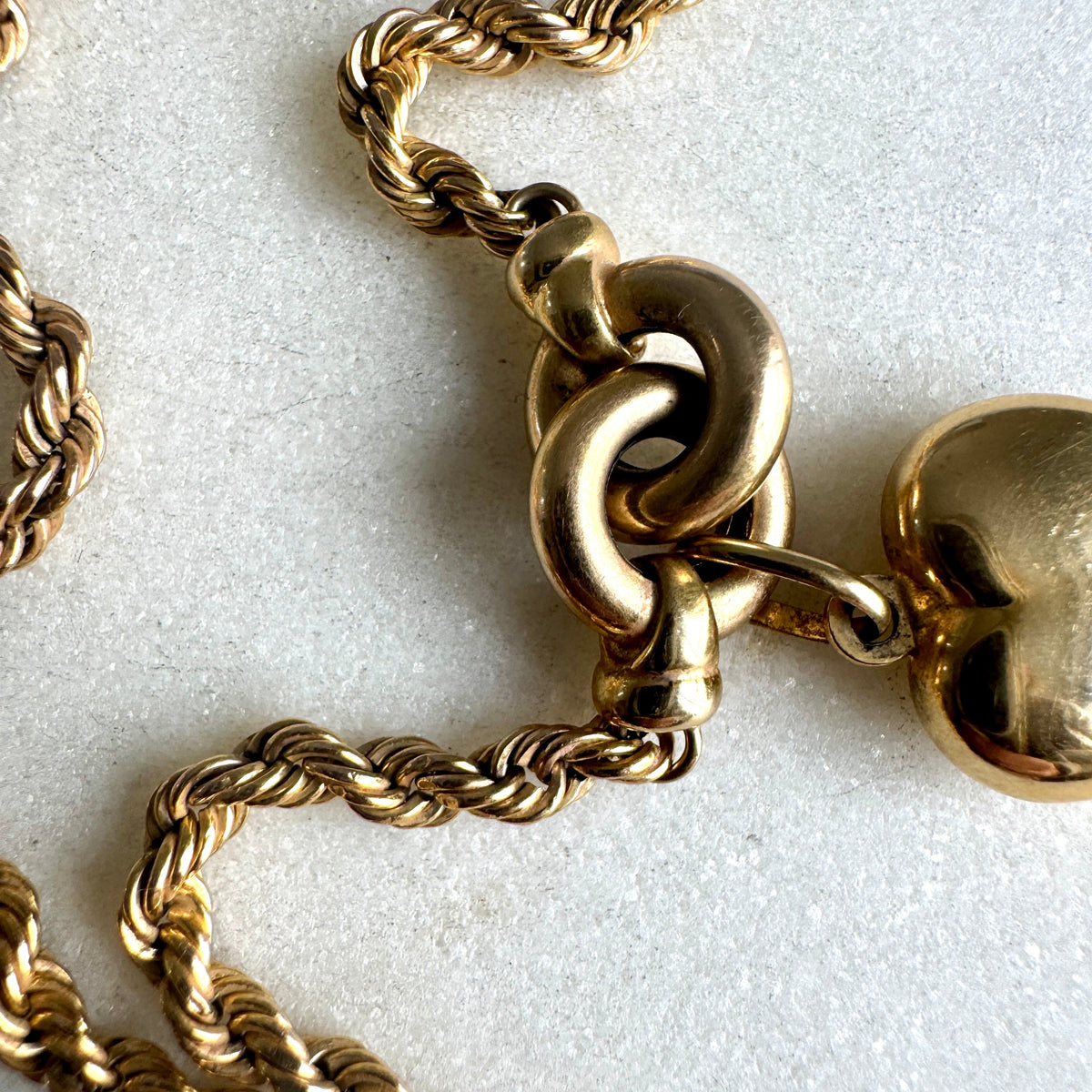 Vintage 9ct Unoaerre rope and heart necklace - just so special