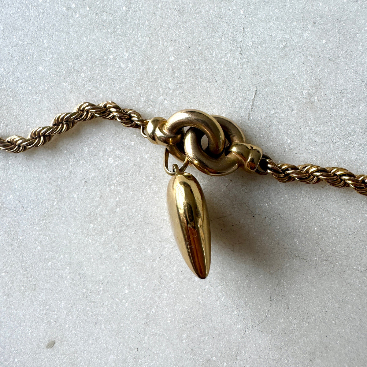 Vintage 9ct Unoaerre rope and heart necklace - just so special