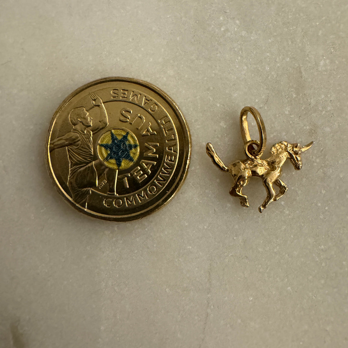 Little 9ct hand made Italian Unicorn pendant - small and SPECIAL