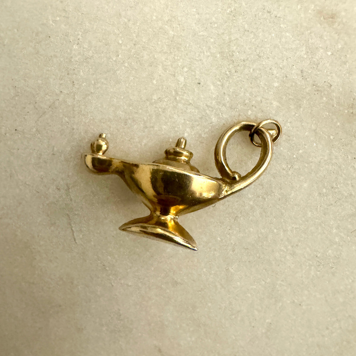 Vintage UK hallmarked Fred Manshaw lucky Genie pendant