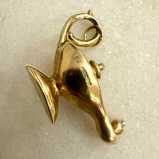 Vintage UK hallmarked Fred Manshaw lucky Genie pendant