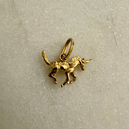 Little 9ct hand made Italian Unicorn pendant - small and SPECIAL