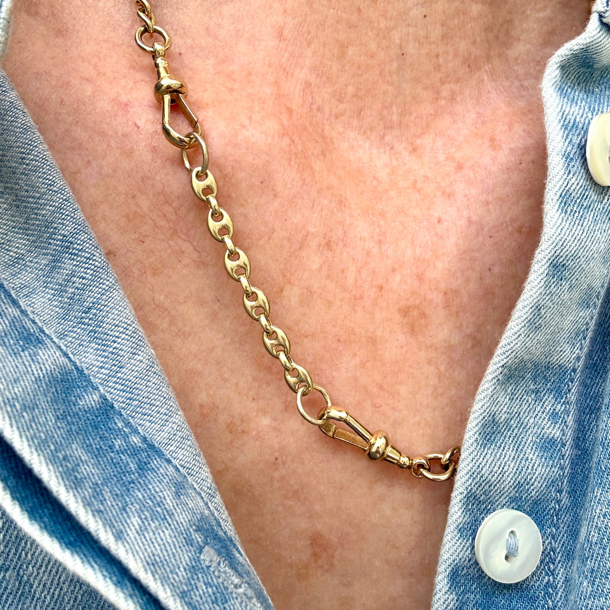 Bespoke 14ct solid puffy gold extender with 9ct large O rings