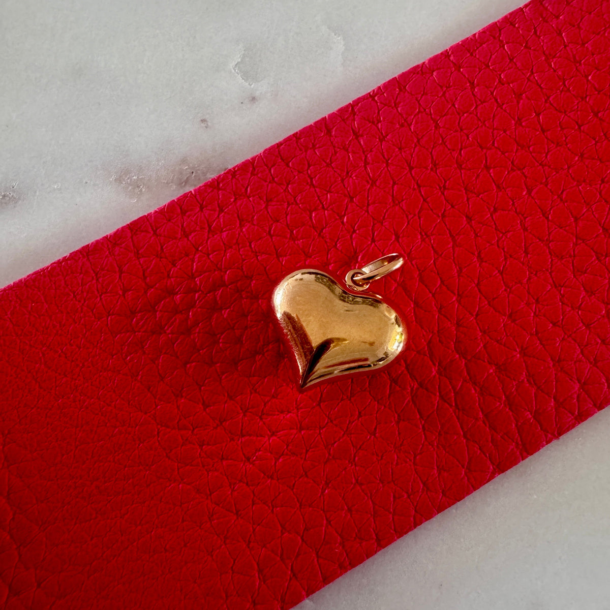 9ct puffy heart in 'old gold' rich tones - the perfect pendant