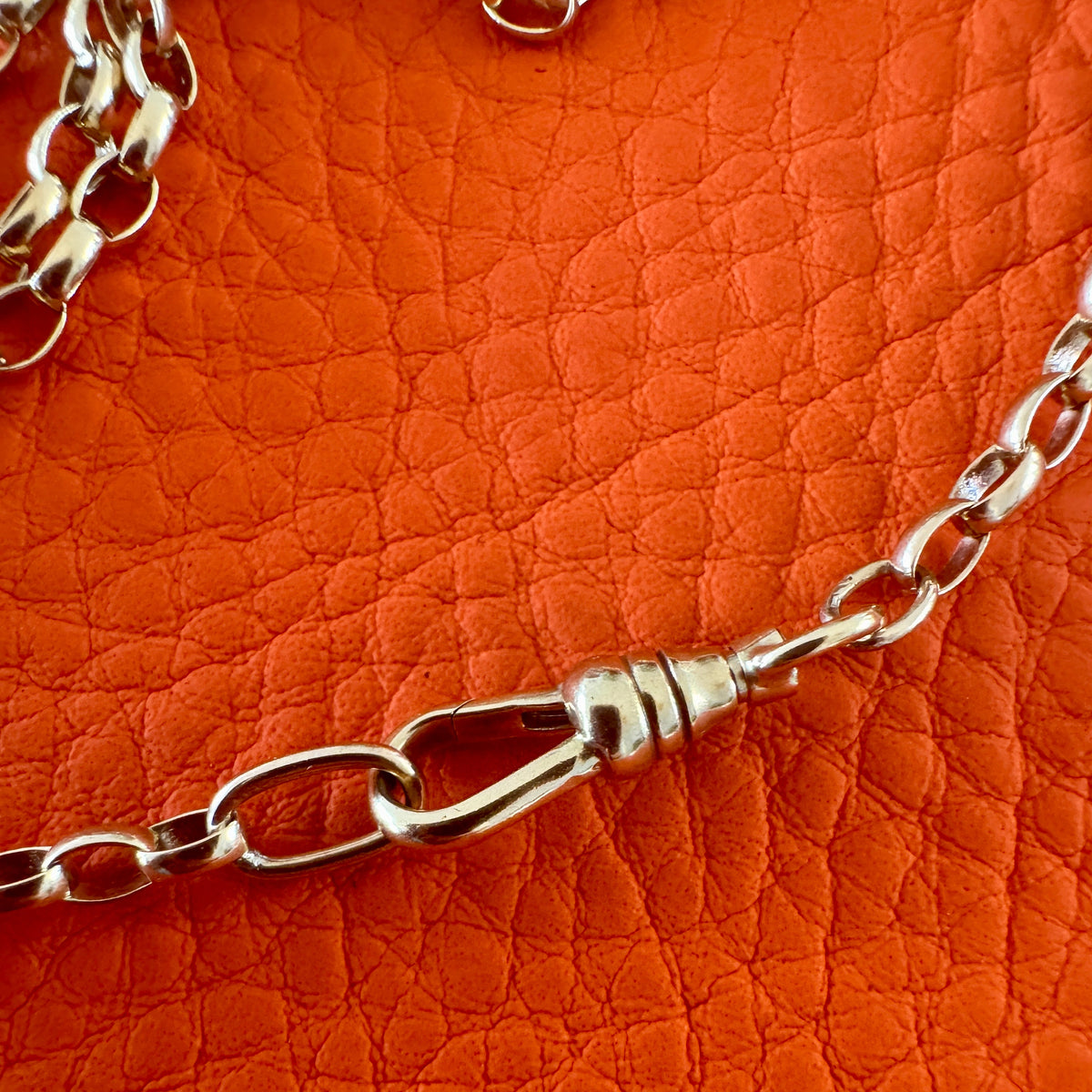 Vintage 9ct belcher necklace with detachable T-bar AND dog clip!