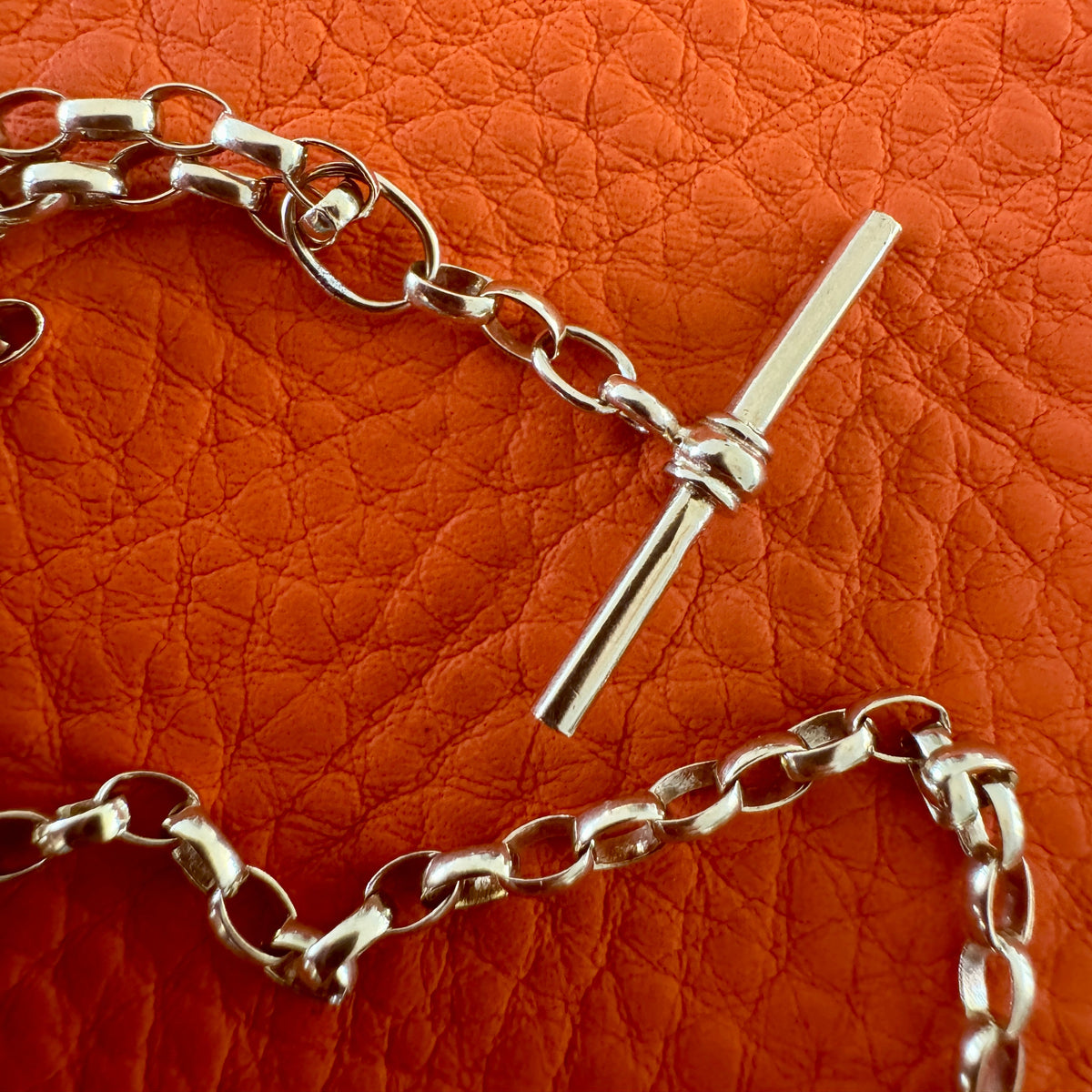 Vintage 9ct belcher necklace with detachable T-bar AND dog clip!
