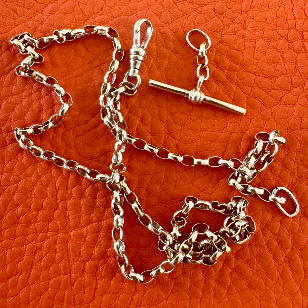 Vintage 9ct belcher necklace with detachable T-bar AND dog clip!