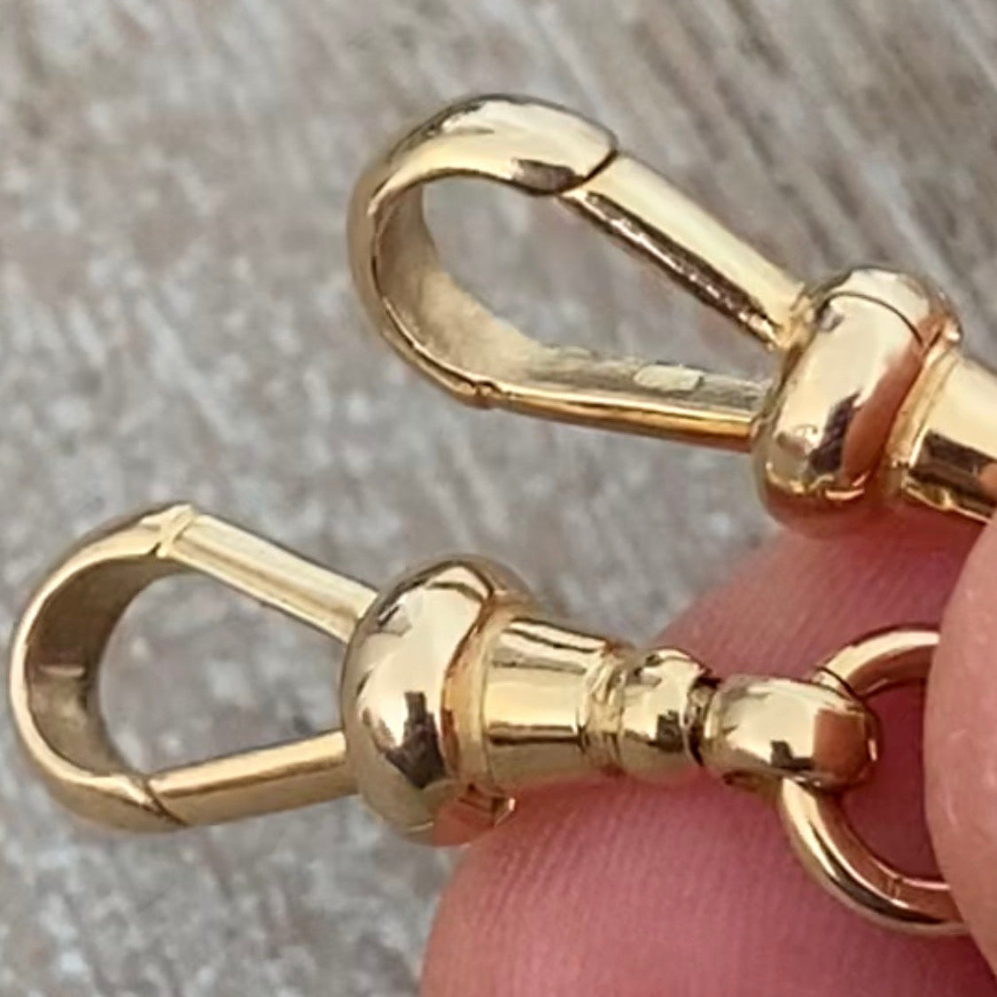 SOLD  Antique 9ct curb link graduated albert chain - super buttery!