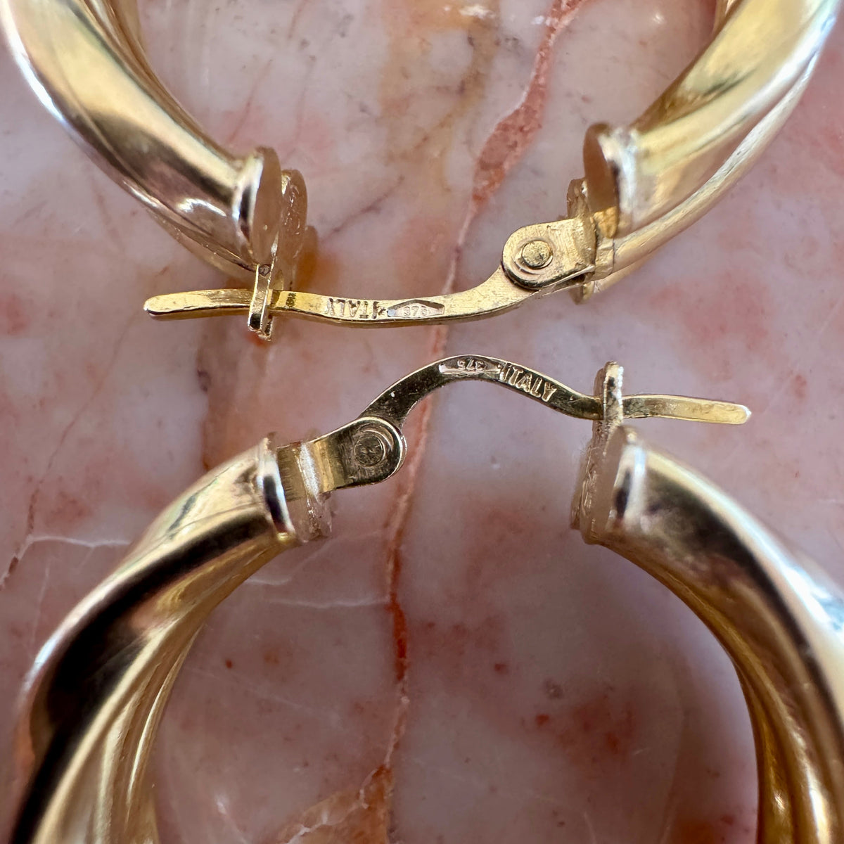 BIG triple stacked Italian 9ct gold hoops!