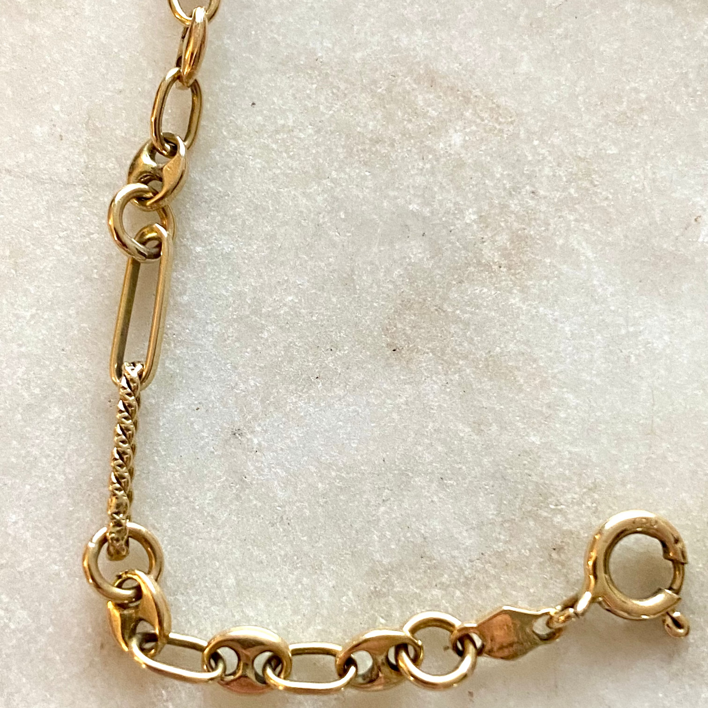 Vintage 18ct puffy mariner twisted trombone bracelet