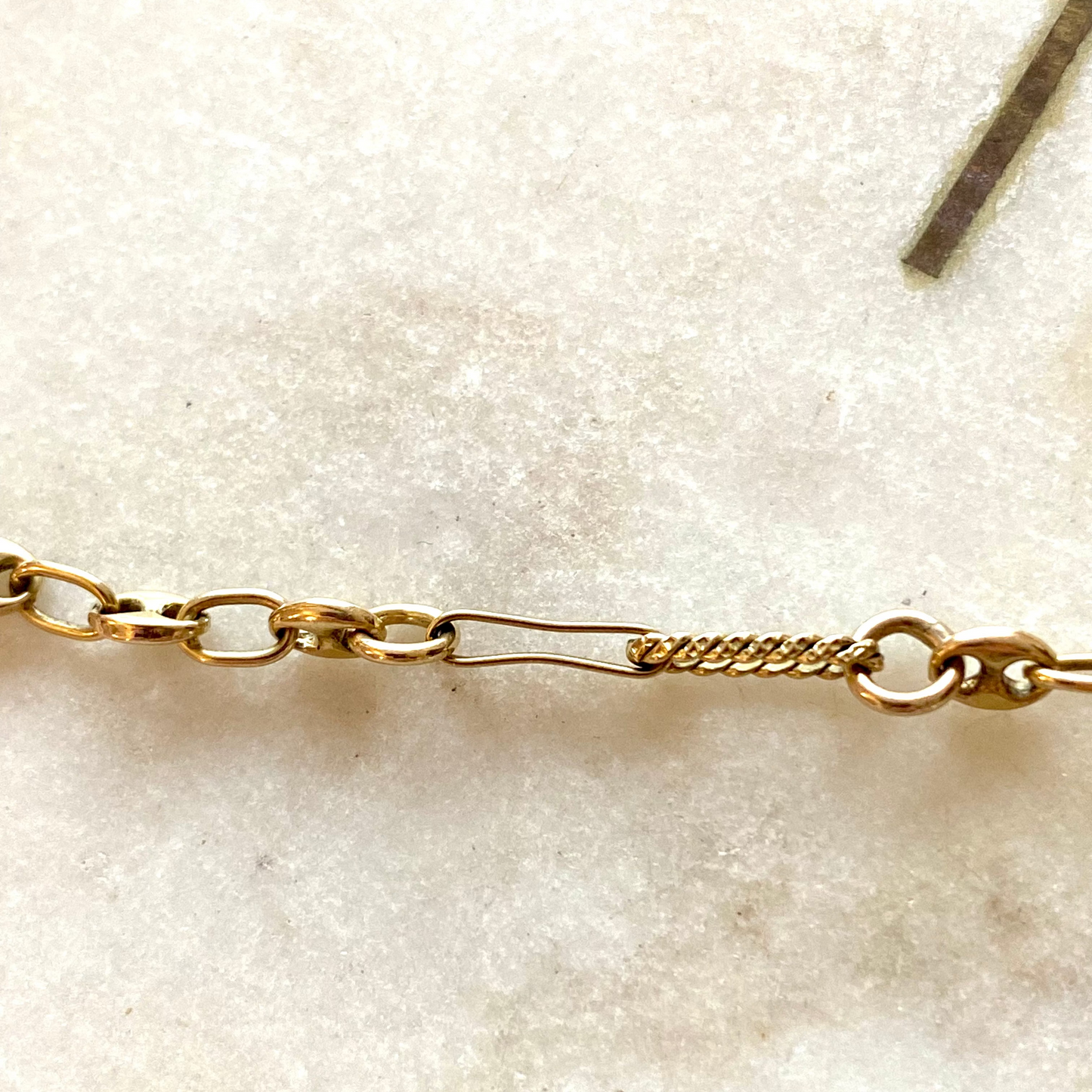 Vintage 18ct puffy mariner twisted trombone bracelet