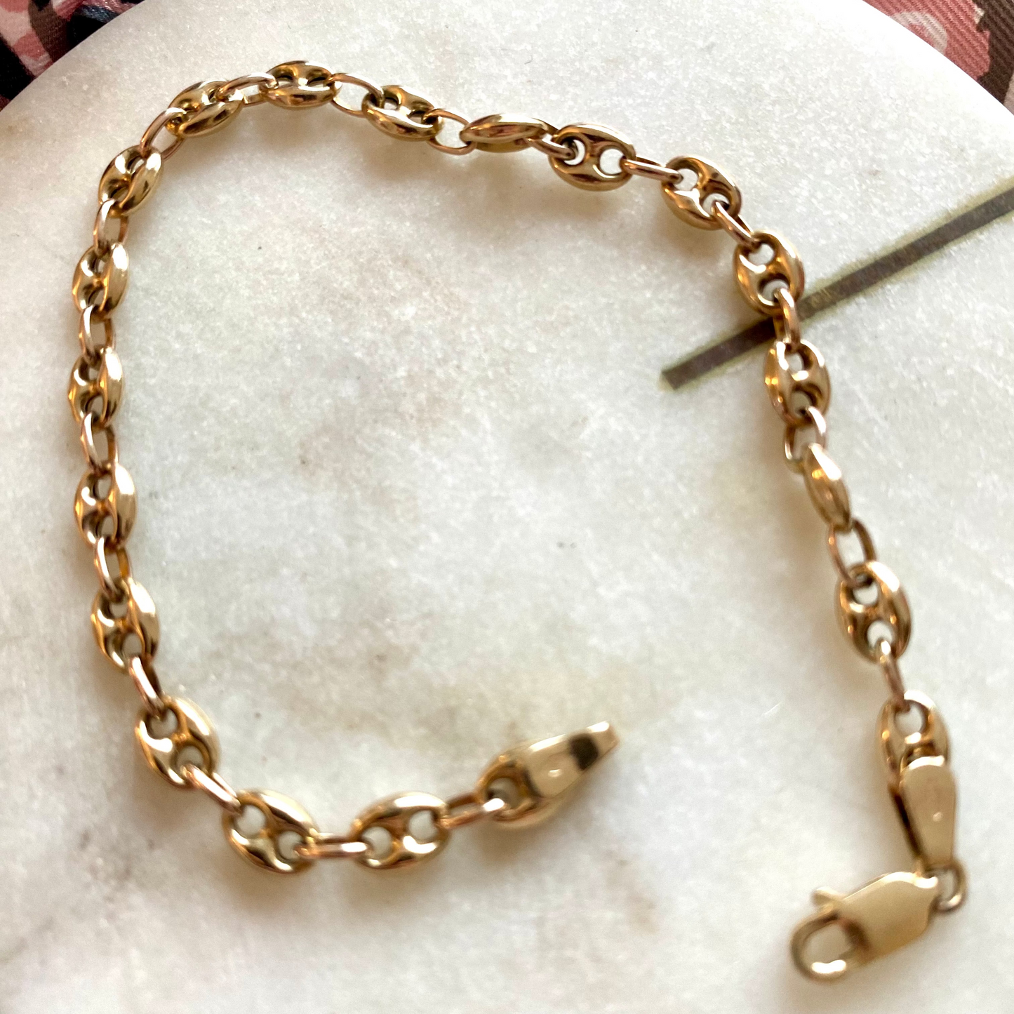 SOLD  Vintage 9ct gold UnoAErre puffy mariner link bracelet - RARE!