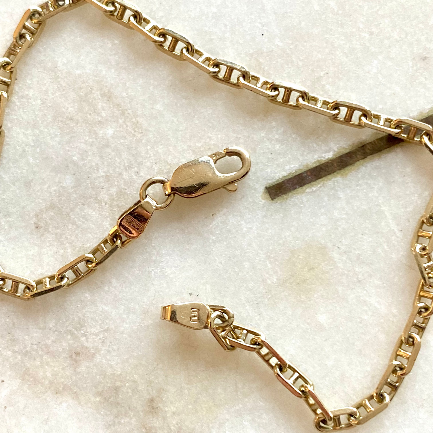 Vintage 9ct mini mariner link bracelet