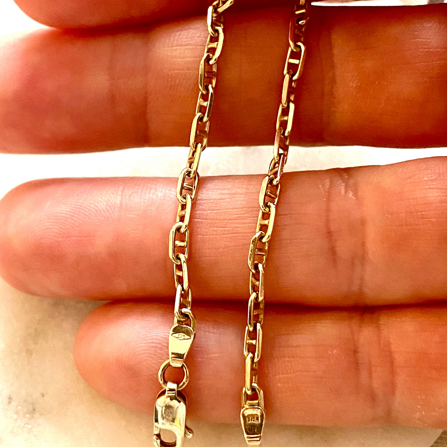 Vintage 9ct mini mariner link bracelet