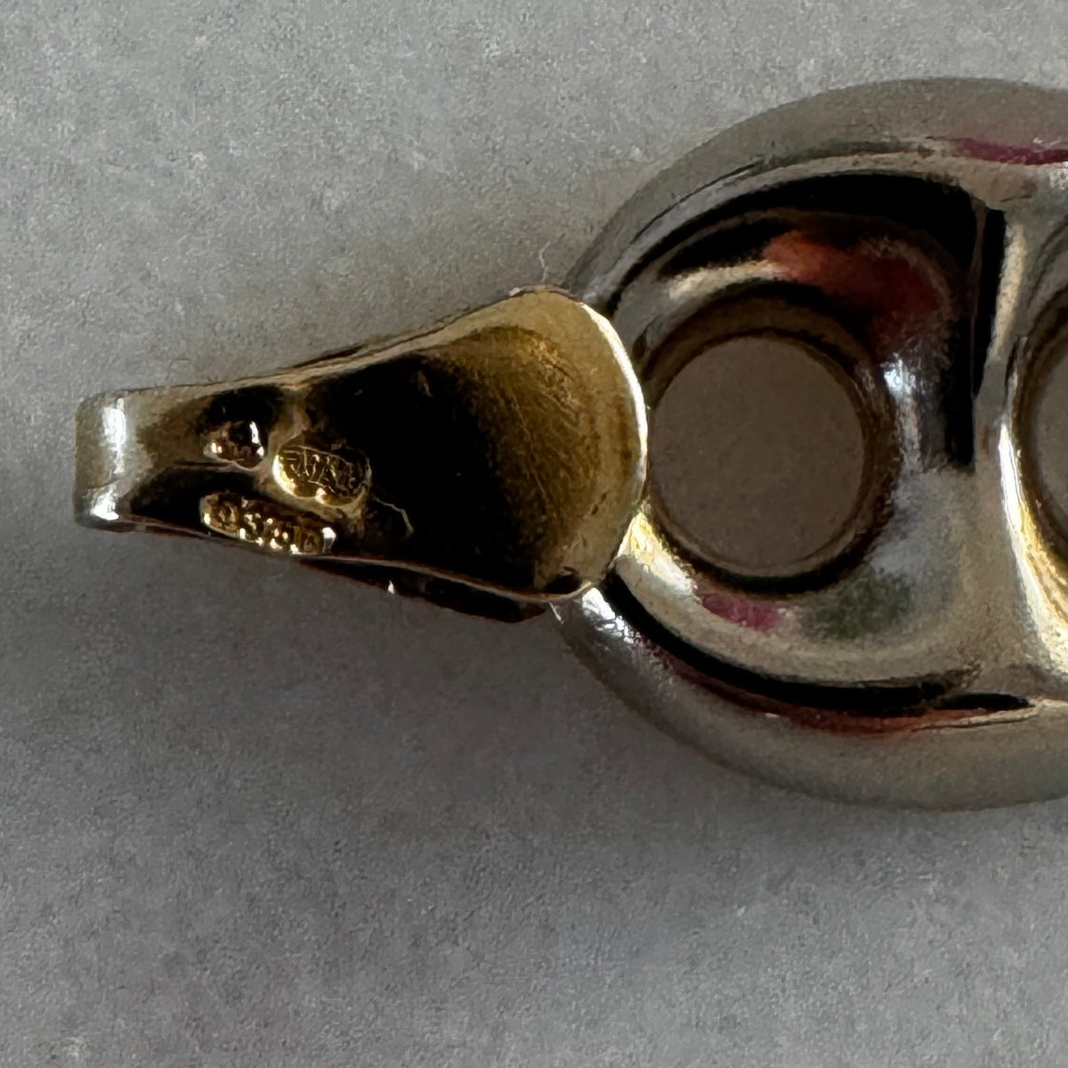 Vintage 9ct puffy link tri-colour hinged bracelet! Mix your metals!!!!