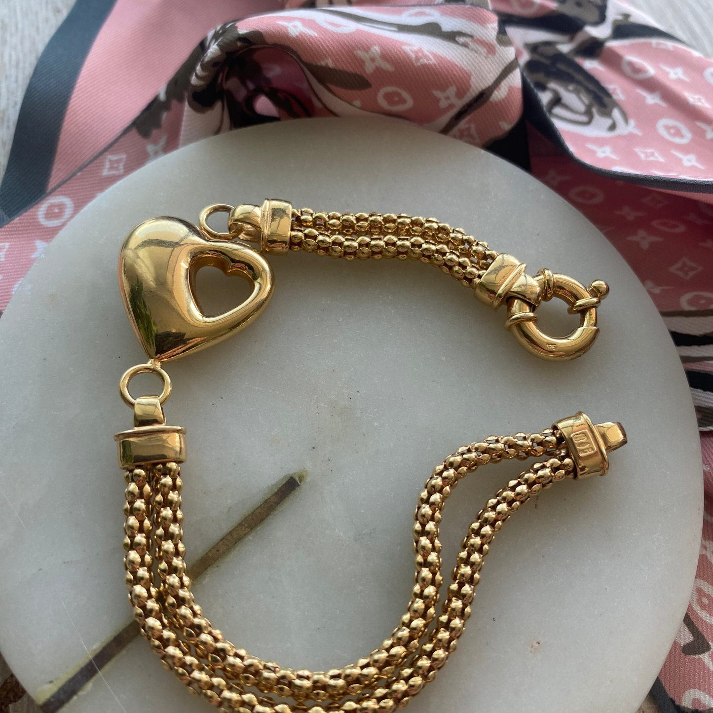 Vintage 9ct Unoaerre puffy heart DIVINE bracelet - this is the one!!!