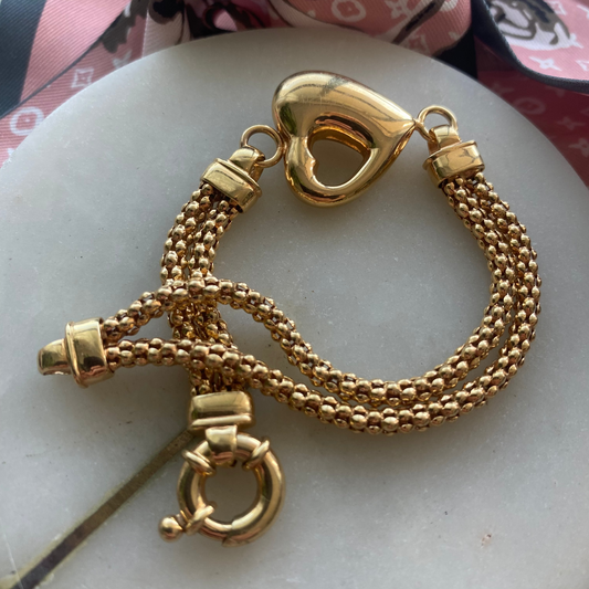 Vintage 9ct Unoaerre puffy heart DIVINE bracelet - this is the one!!!