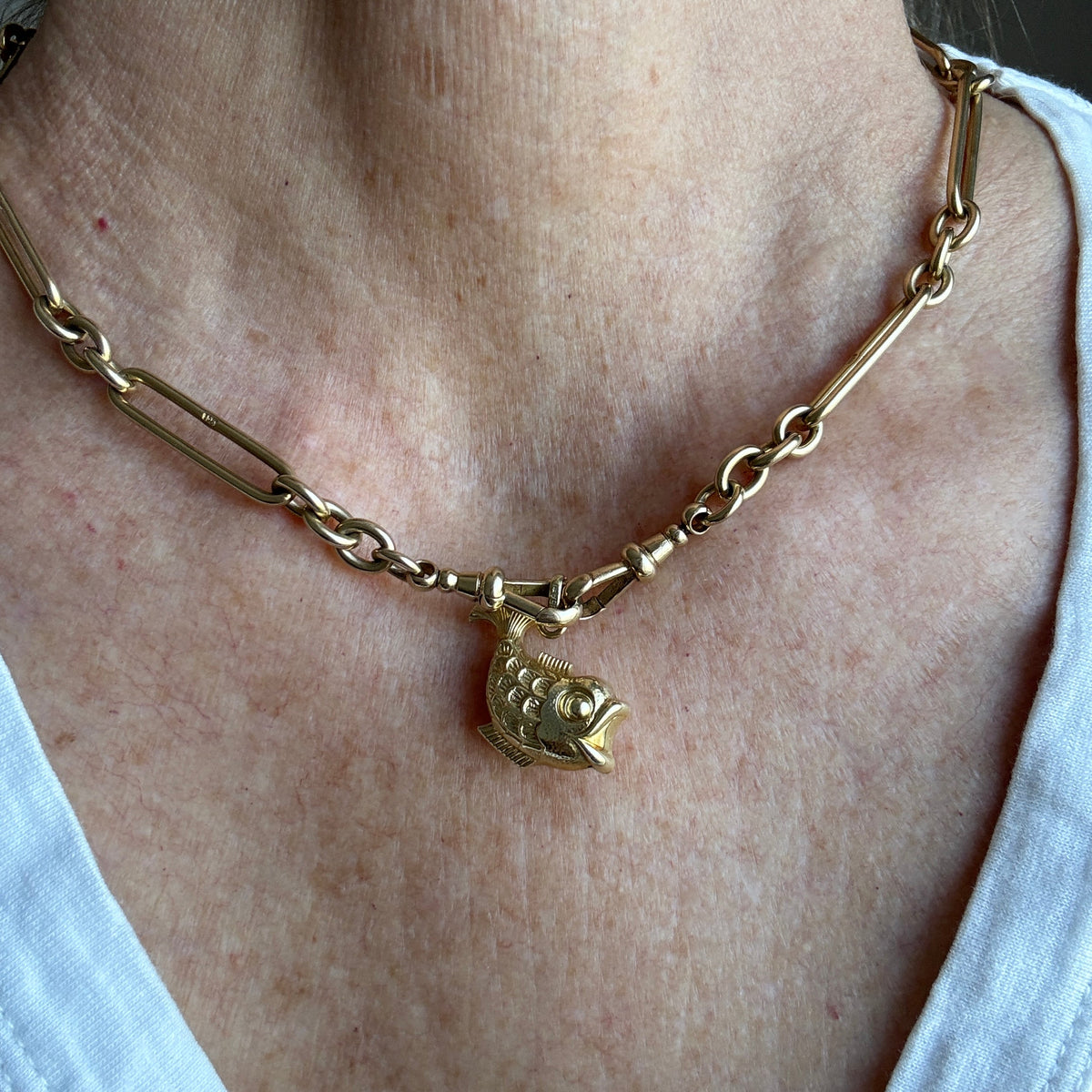 Vintage 14ct PUFFY fish pendant - this one is very special!!