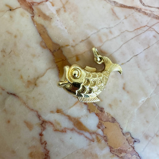 Vintage 14ct PUFFY fish pendant - this one is very special!!