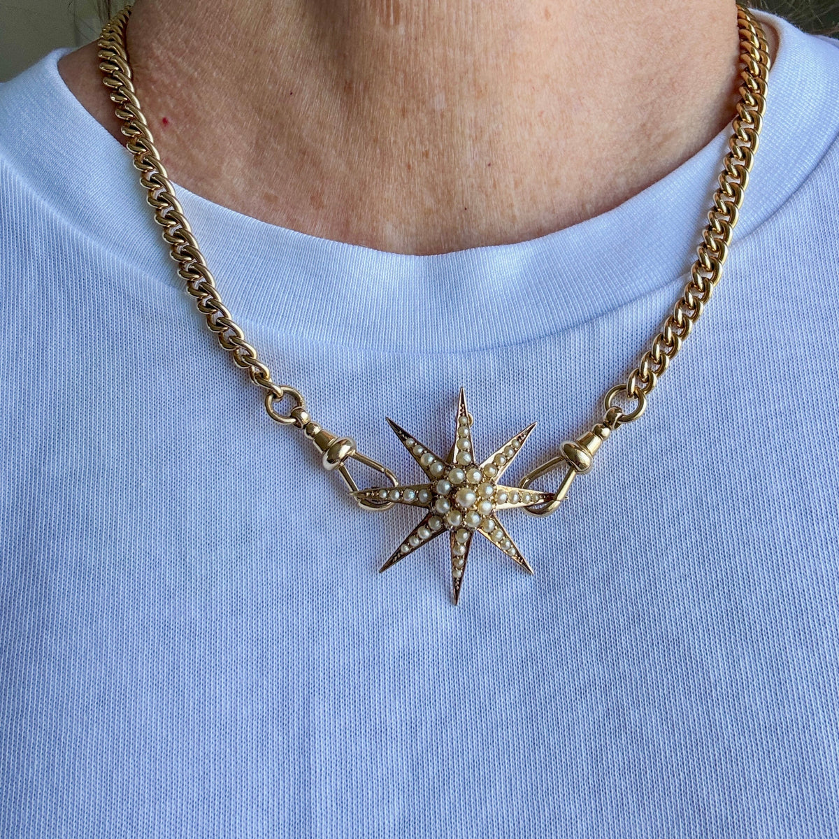 15ct seed pearl starburst pendant/brooch - Australian made over 120 years ago! Collectors piece.