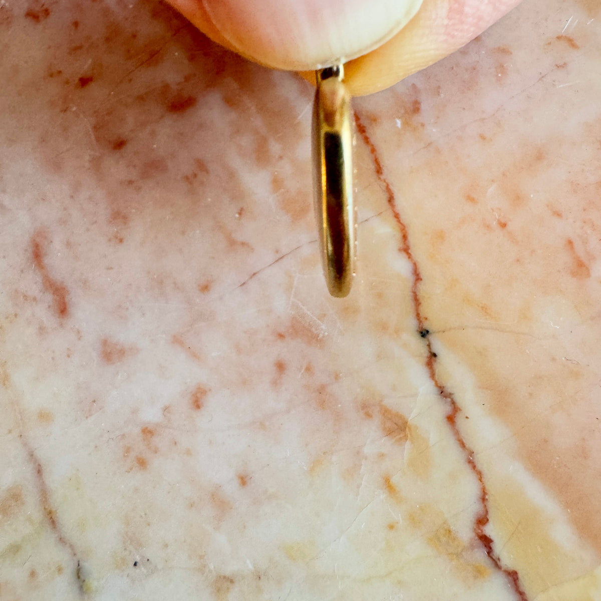 9ct Unoaerre puffy heart pendant with red stone - beautiful old gold rosy colour!