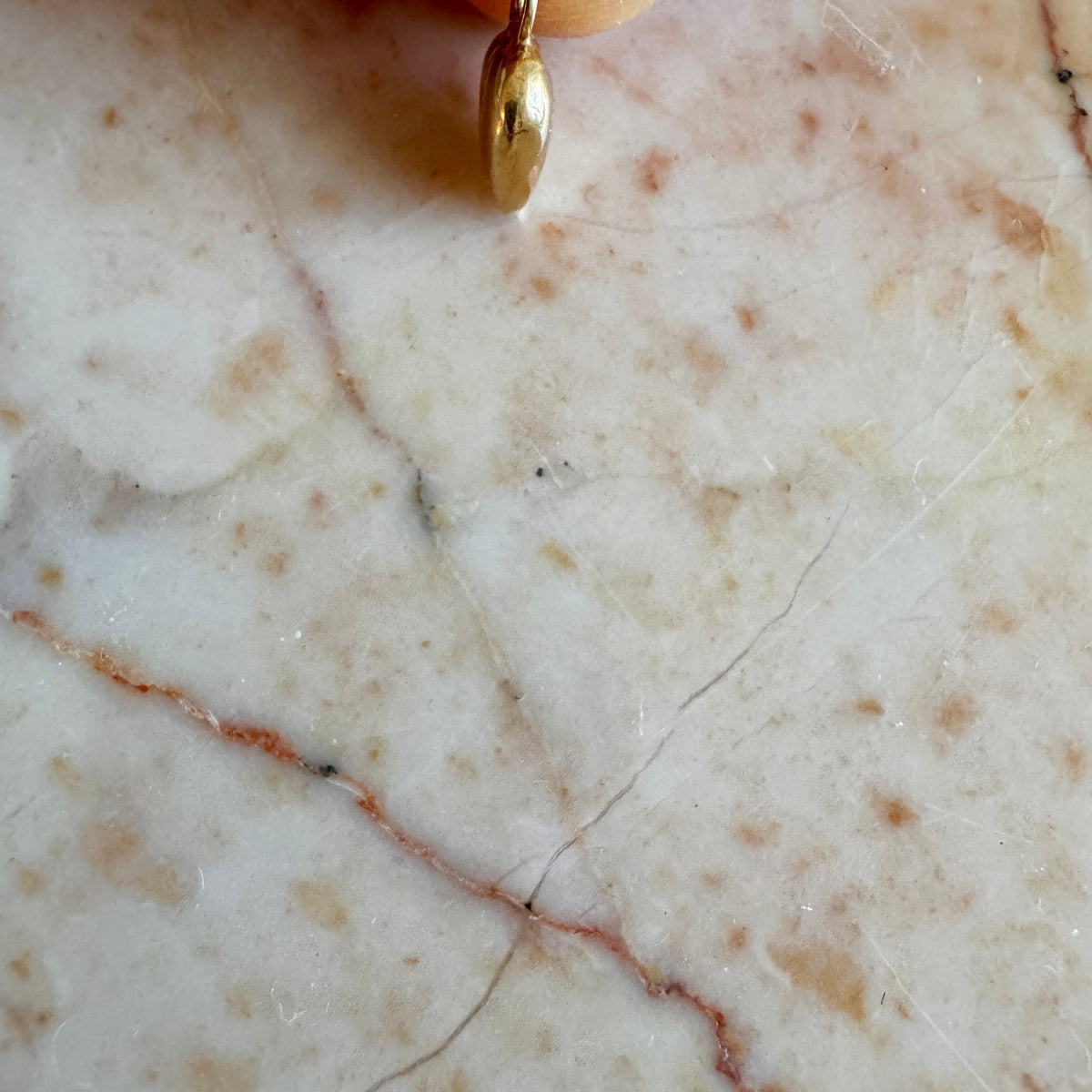 18ct baby puffy heart pendant or charm - old gold rosy colour