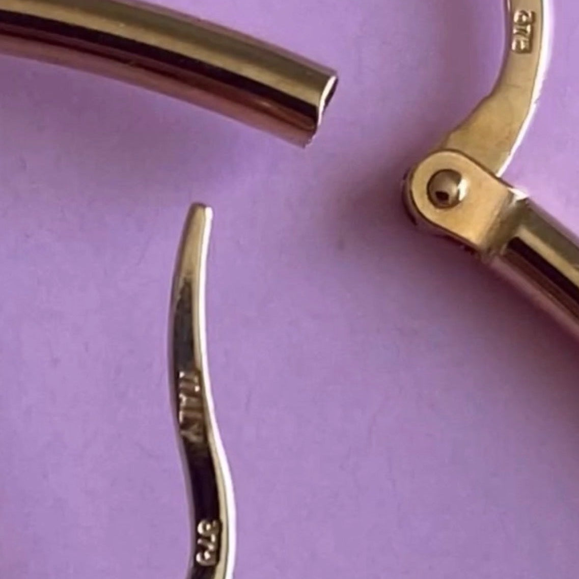 Sold - BIG yellow gold Italian hoop earrings