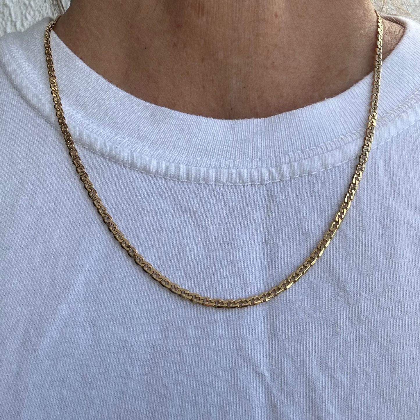 Vintage 18ct G link necklace - super slinky and buttery!