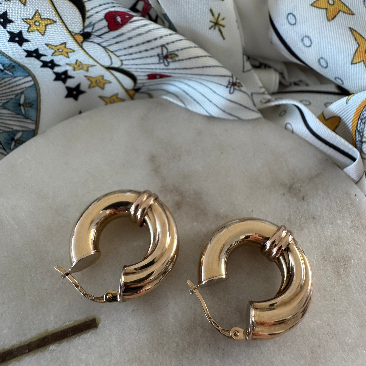 SOLD - DIVINE!! Vintage extra chubby Unoaerra hoop earrings!