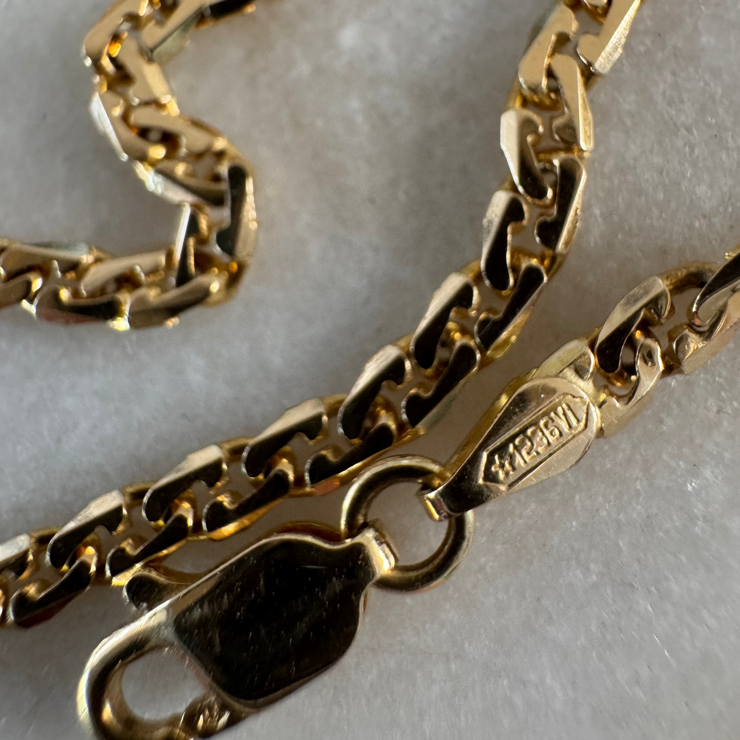 Vintage 18ct G link necklace - super slinky and buttery!