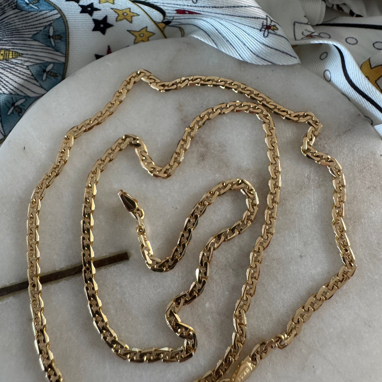 Vintage 18ct G link necklace - super slinky and buttery!