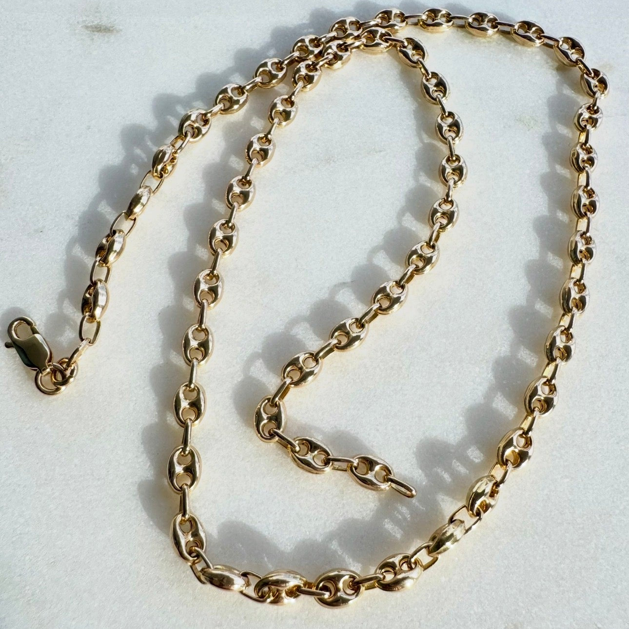 Rare Italian puffy link 14ct gold necklace!