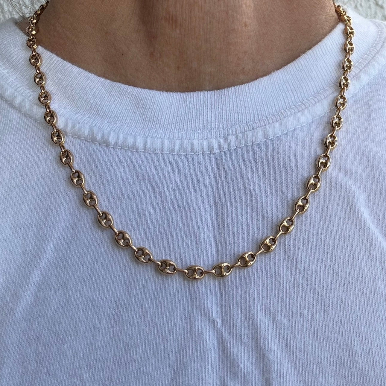 Rare Italian puffy link 14ct gold necklace!