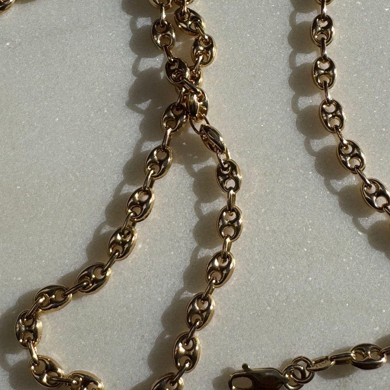 Rare Italian puffy link 14ct gold necklace!