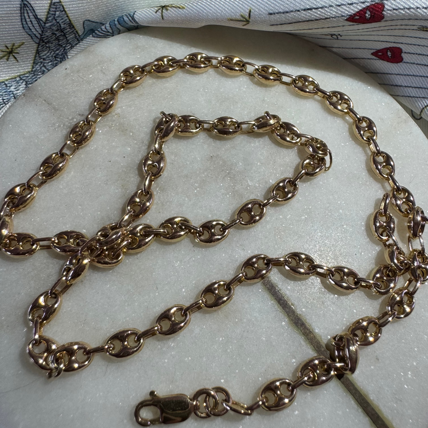 Rare Italian puffy link 14ct gold necklace!