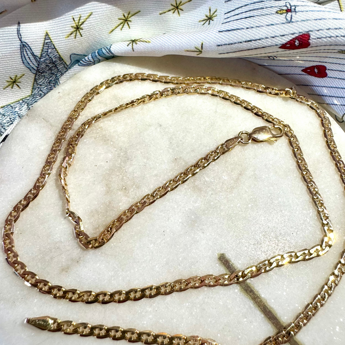 Vintage 18ct G link necklace - super slinky and buttery!